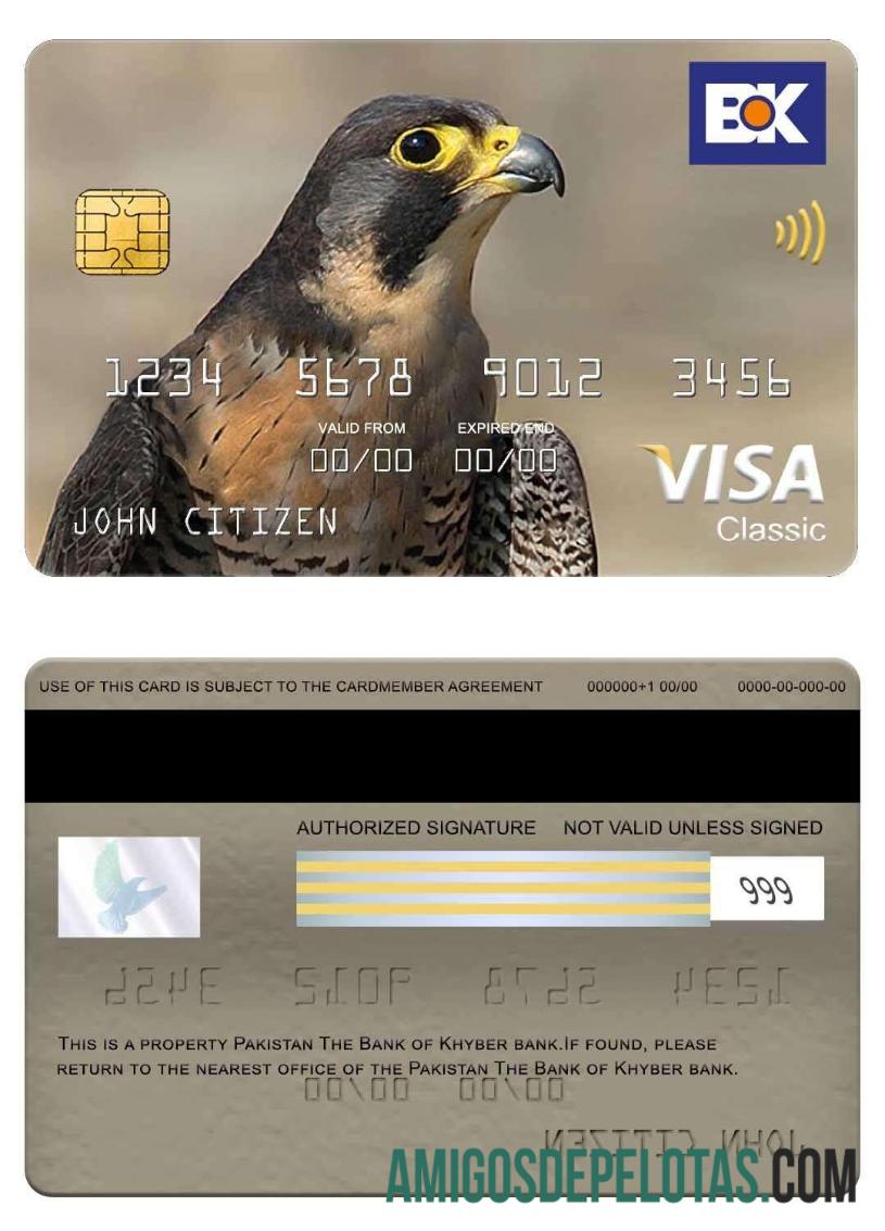 Pakistan The bank of Khyber bank visa classic kartu pratinjau