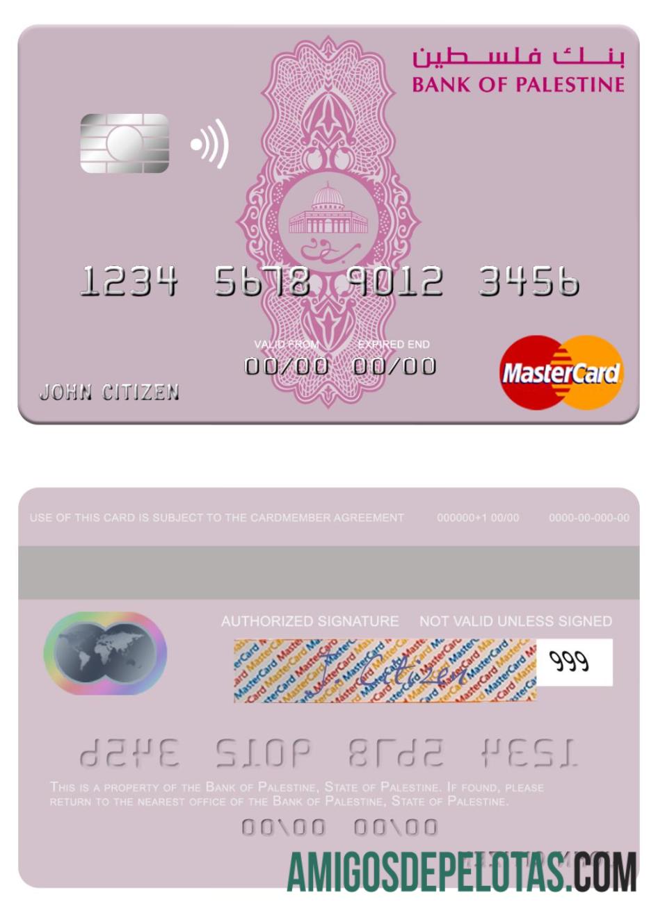 Palestina bank of Palestina mastercard makering