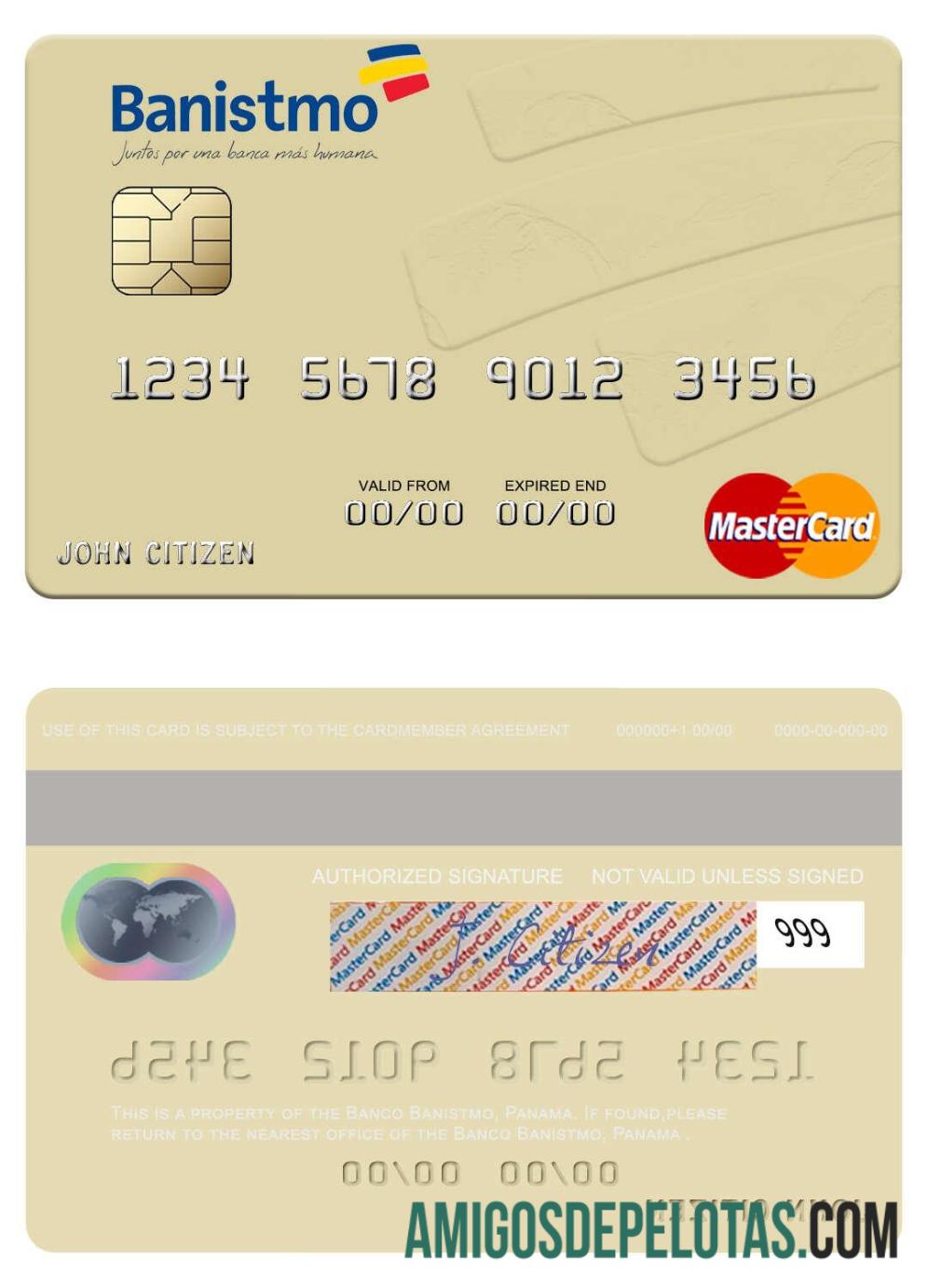 Panama Banco Banistmo mastercard desain