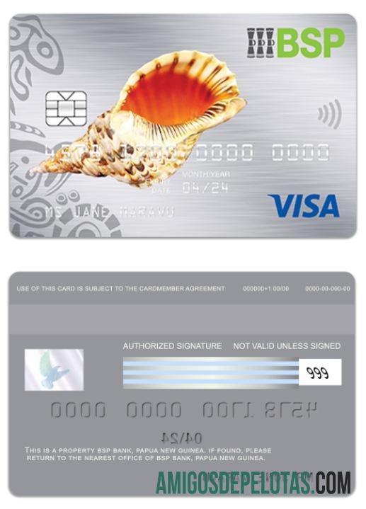Papua Nugini BSP bank visa platinum kartu desain