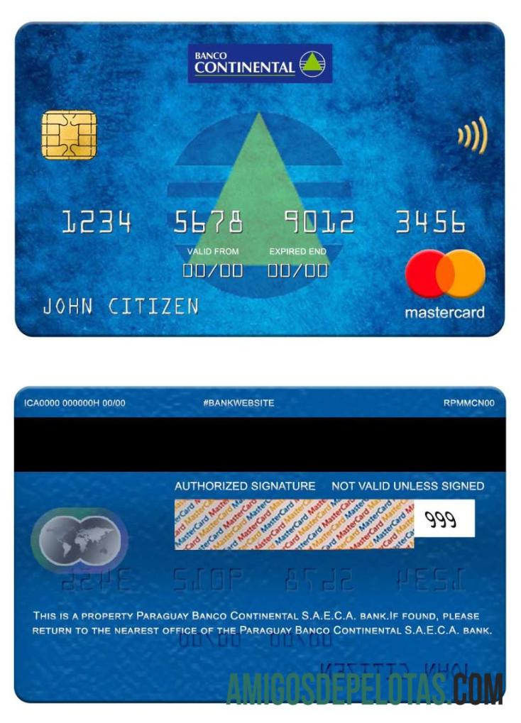Paraguay Banco Continental S.A.E.C.A. bank mastercard desain