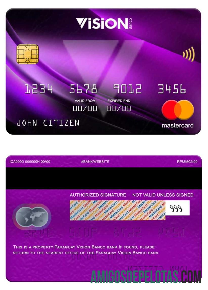 Paraguay Vision Banco bank mastercard desain