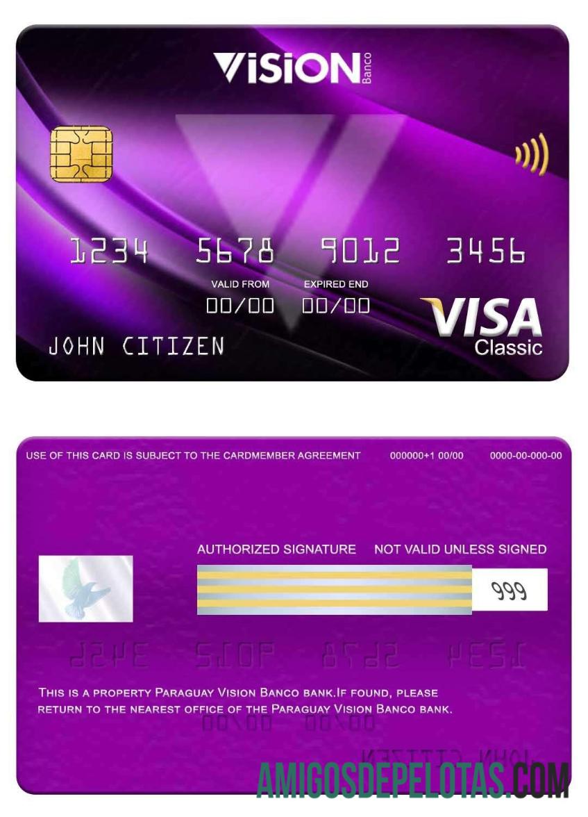 Paraguay Vision Banco bank visa classic kartu pratinjau