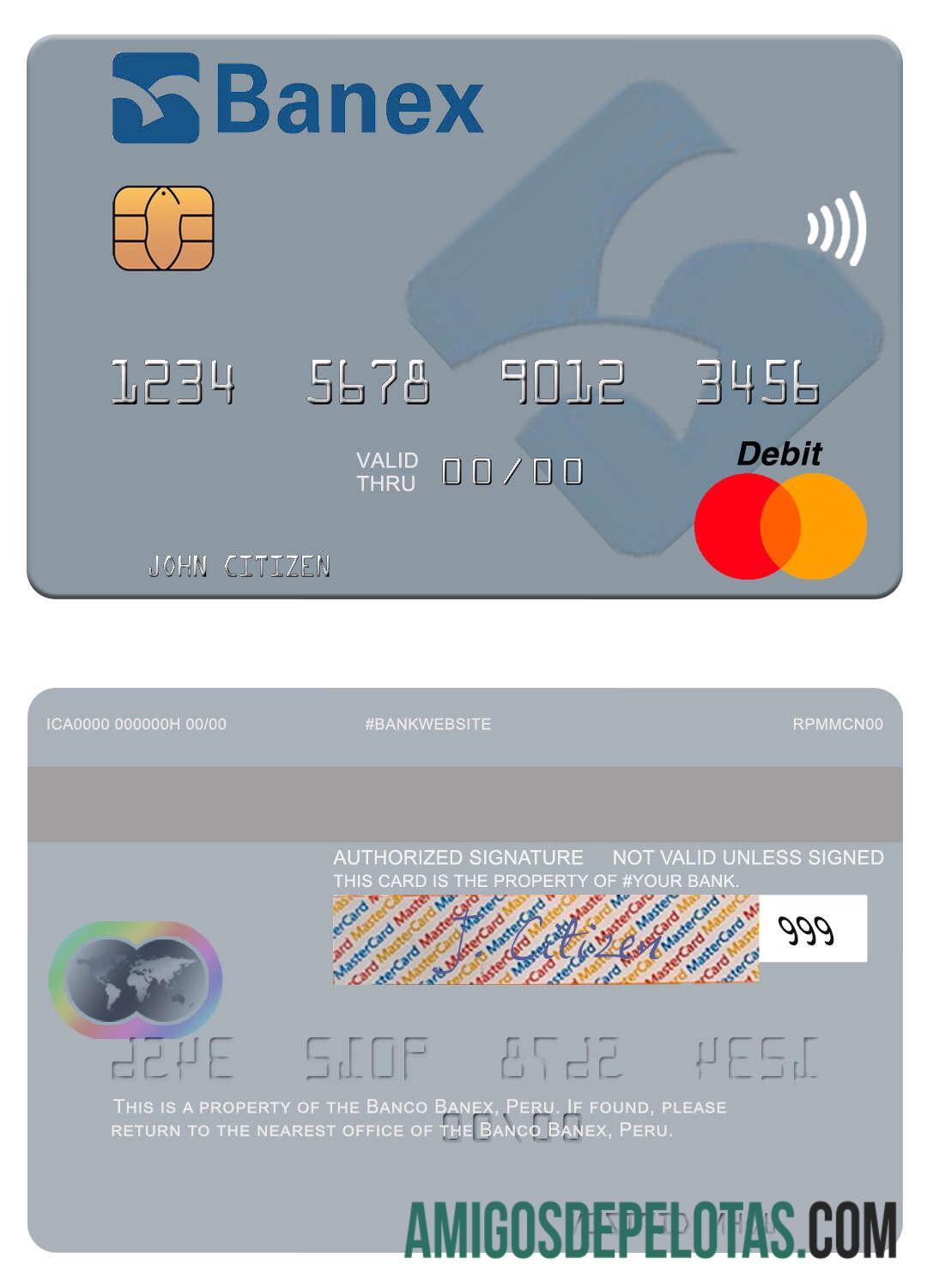 Peru Banco Banex mastercard templat