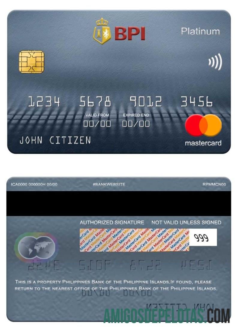 Filipina bank of the Philippine Islands mastercard platinum pratinjau