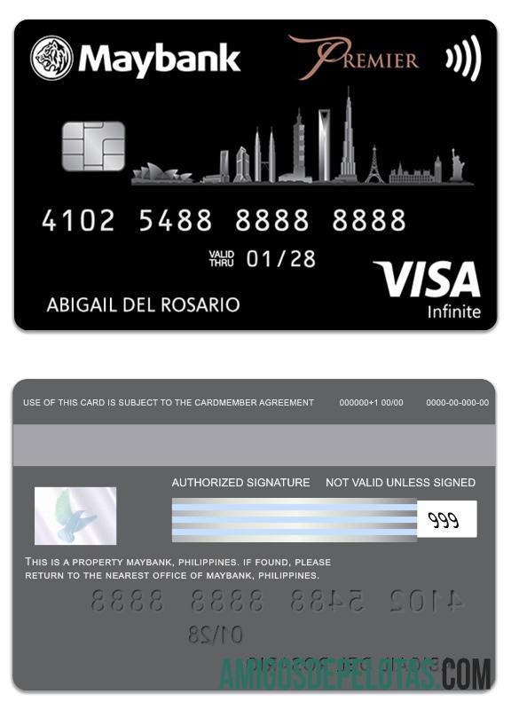 Filipina MayBank visa infinite kartu pratinjau