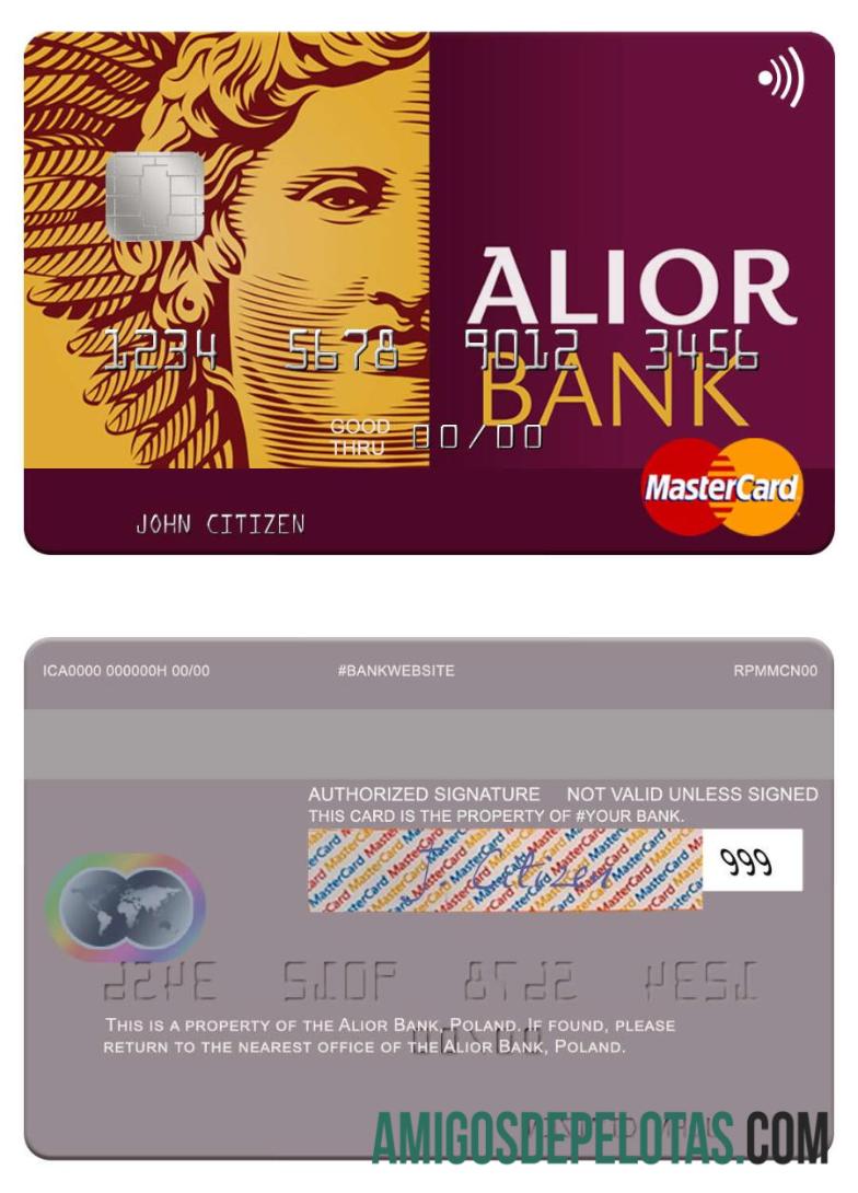 Polandia Alior bank mastercard sampel