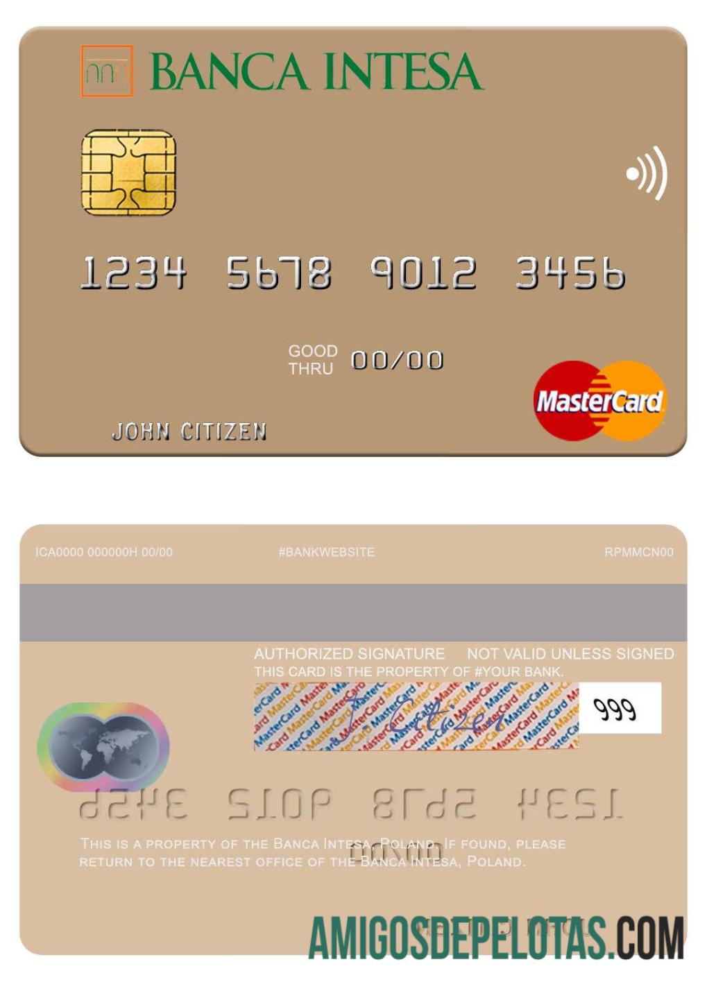 Polandia Banca Intesa mastercard desain