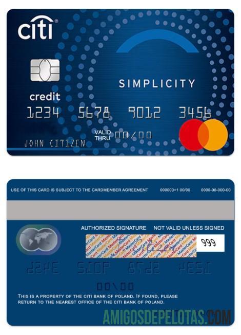 Polandia CitiBank simplicity mastercard templat