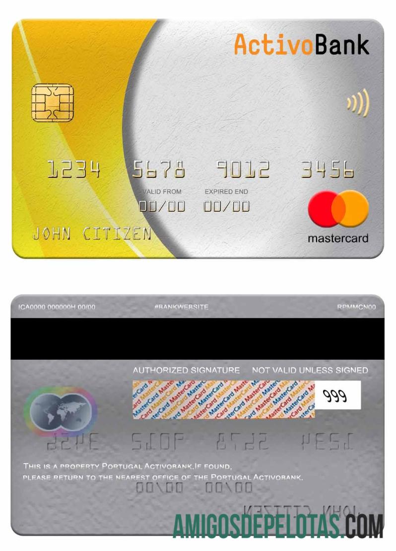 Portugal Activobank mastercard templat