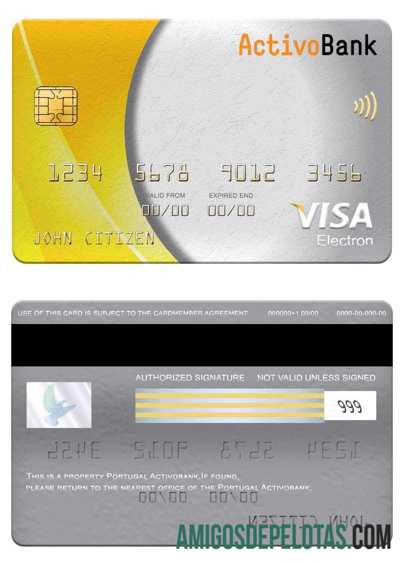 Portugal Activobank visa electron kartu pratinjau