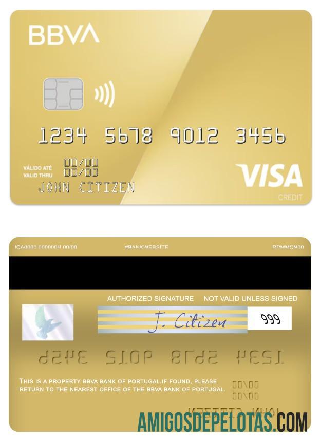 Portugal BBVA bank visa gold kartu desain