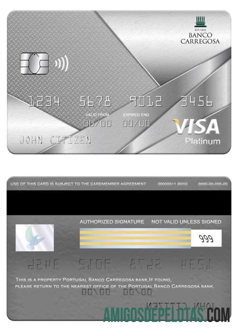 Portugal Banco Carregosa bank visa platinum kartu desain