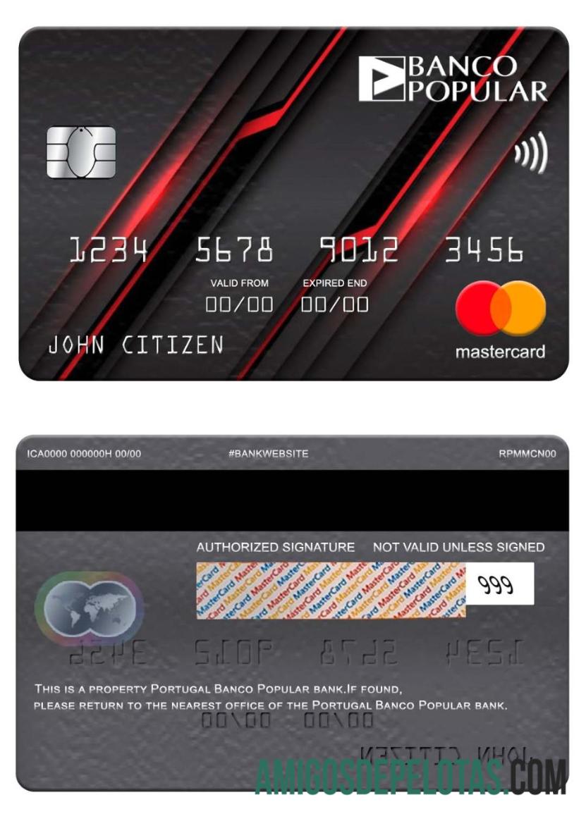 Portugal Banco Popular bank mastercard desain