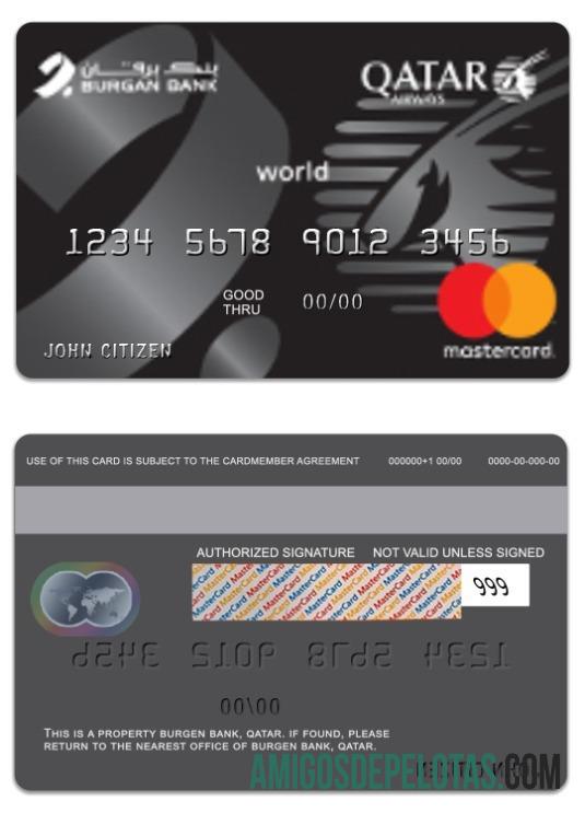Qatar Burgen bank Qatar Airways Co branded world mastercard pratinjau
