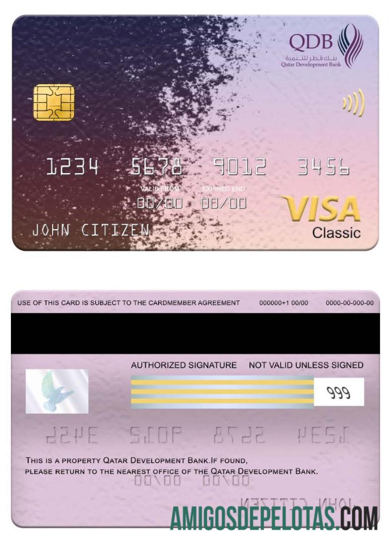 Qatar Development bank visa classic kartu sampel