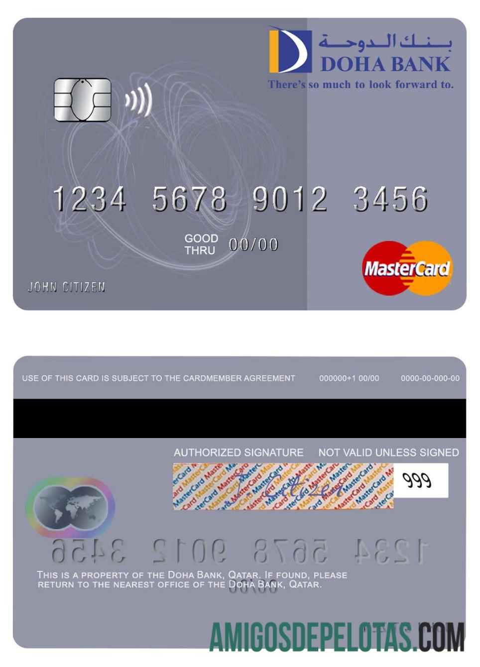 Qatar Doha bank mastercard templat