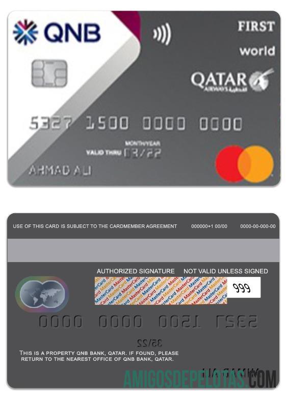 Qatar QNB bank Qatar Airways Co branded mastercard desain