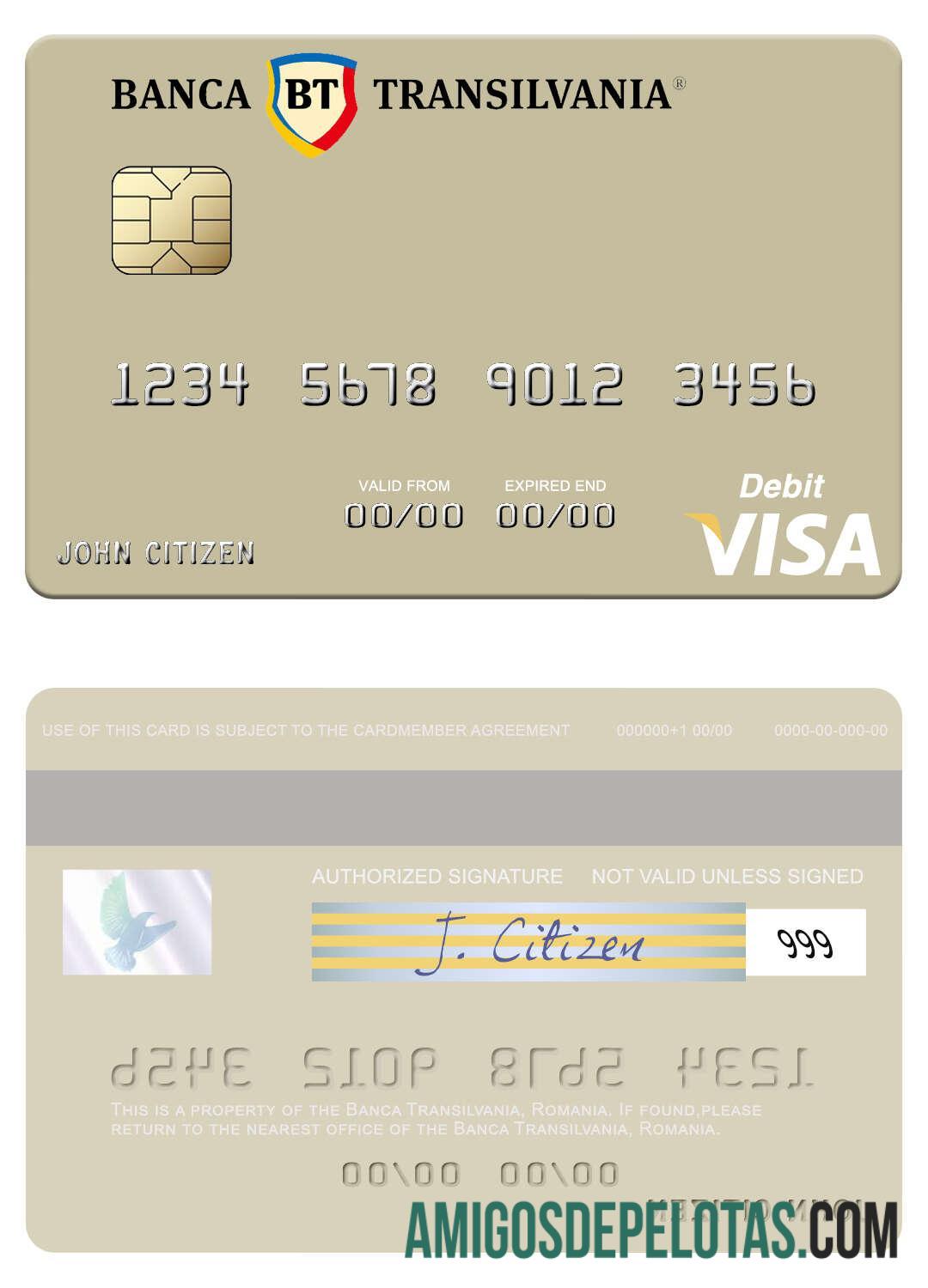 Rumania Banca Transilvania visa Debit kartu makering