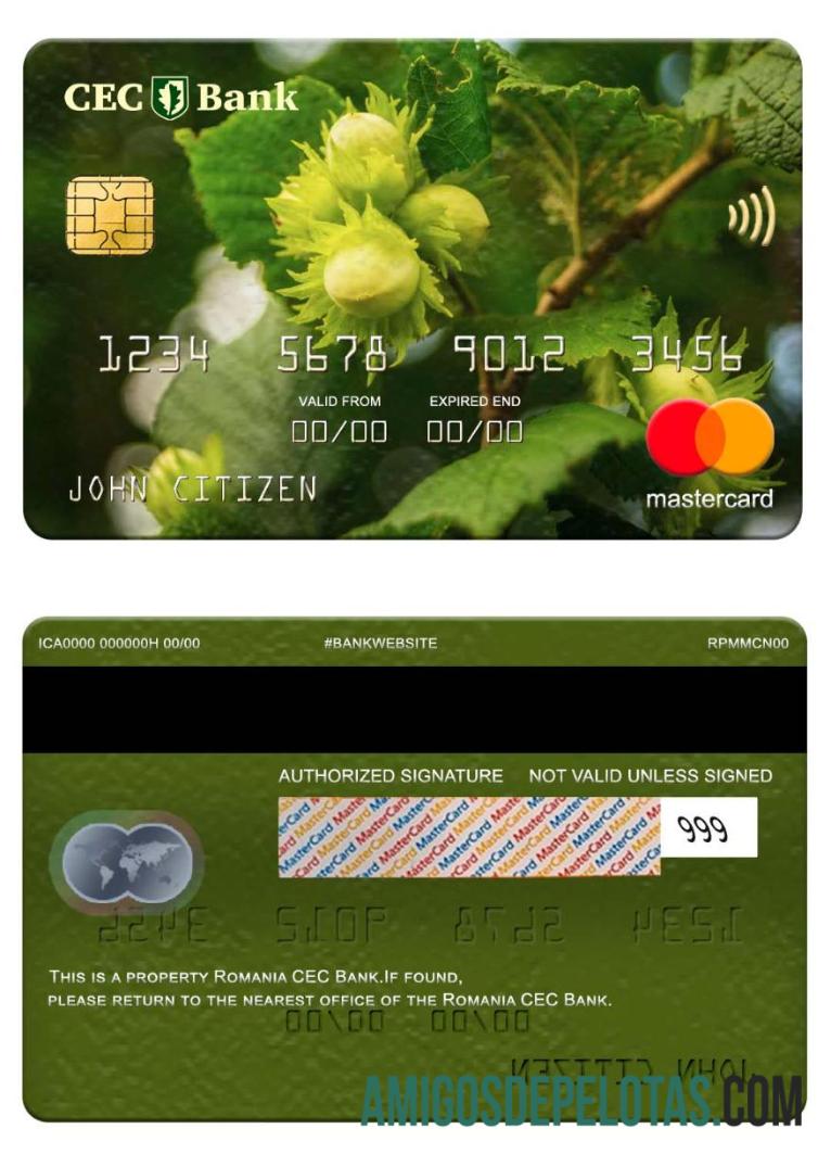 Rumania CEC bank mastercard sampel
