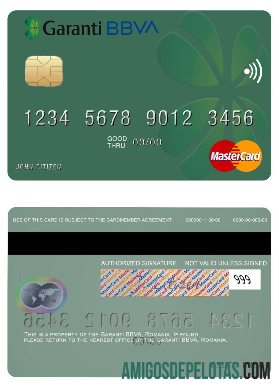 Rumania Garanti BBVA mastercard templat