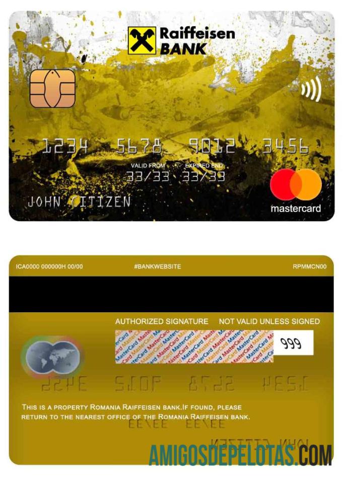 Rumania Raiffeisen bank mastercard makering
