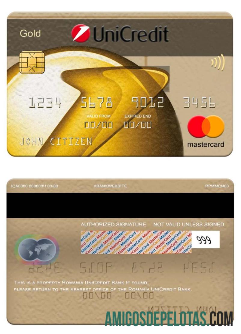 Rumania UniCredit bank mastercard gold pratinjau