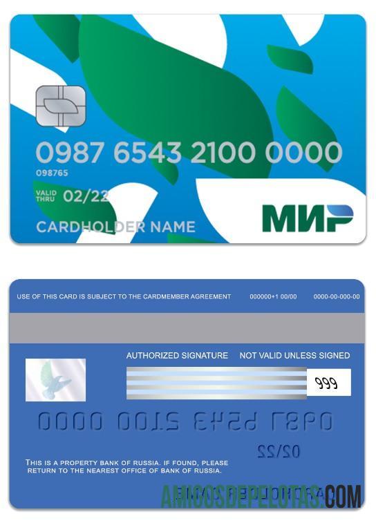 Rusia bank of Rusia Mir kartu pratinjau
