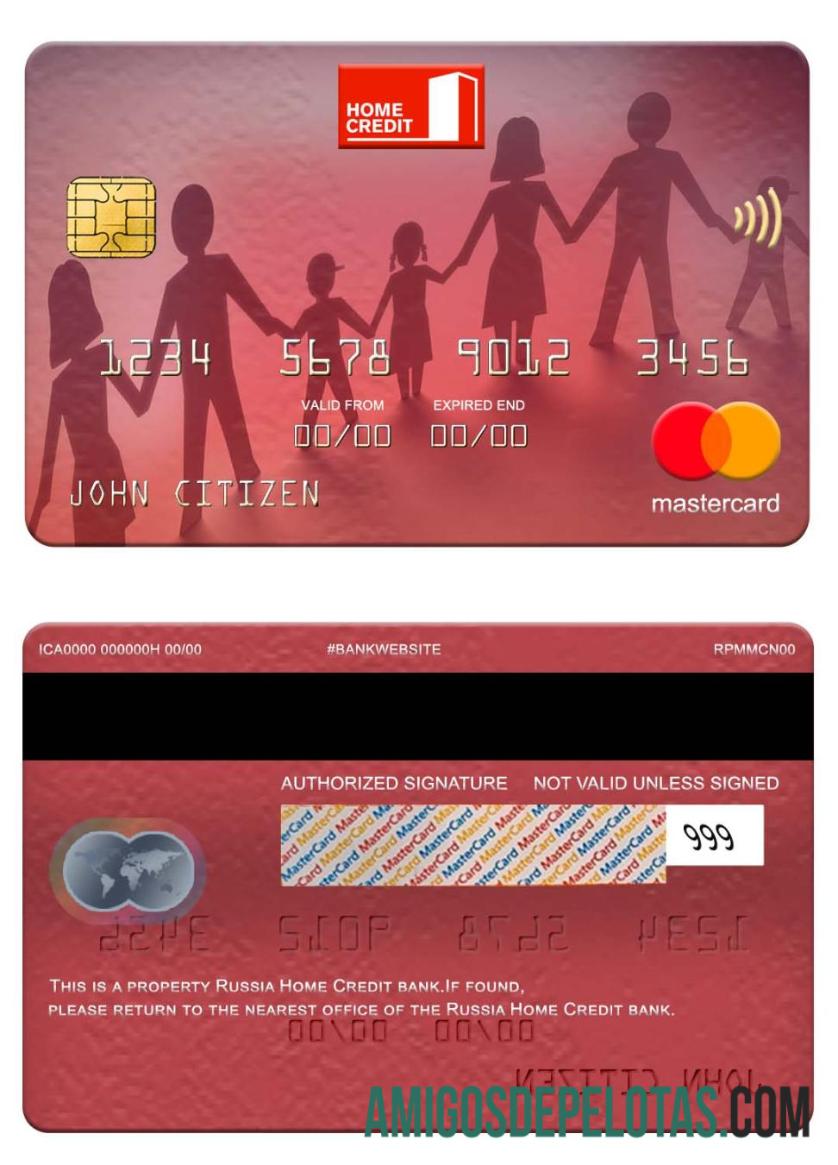 Rusia Home Kredit bank mastercard desain