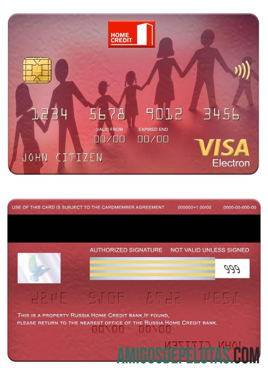 Rusia Home Kredit bank visa electron kartu templat