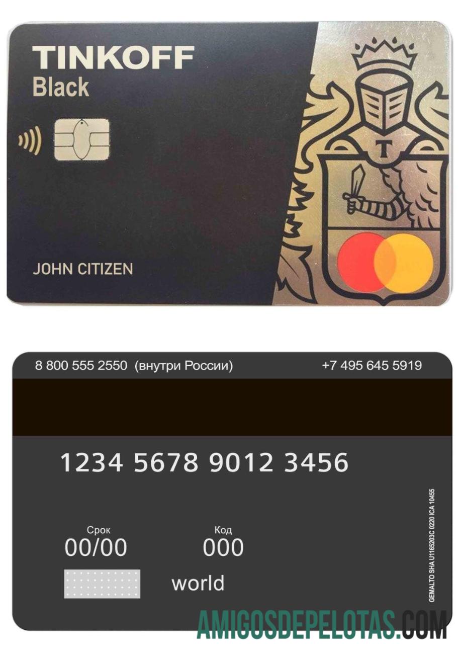 Rusia Tinkoff bank mastercard sampel