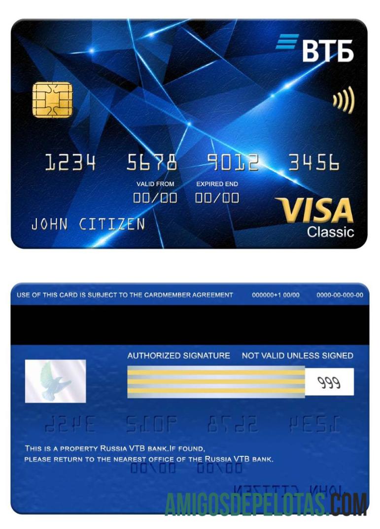 Rusia VTB bank visa classic kartu pratinjau