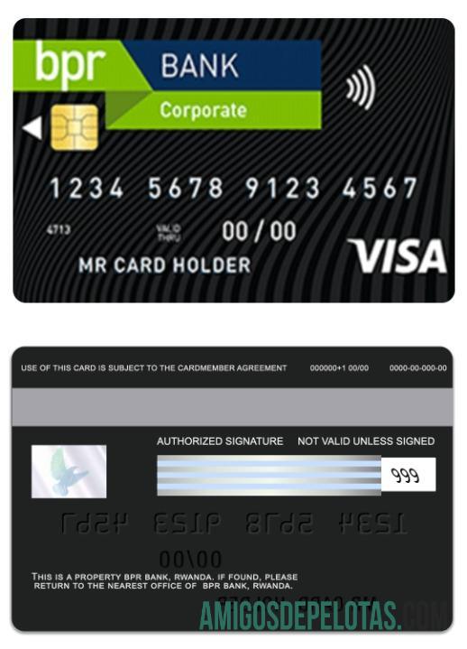 Rwanda BPR bank corporate visa kartu desain