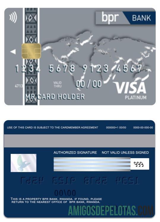 Rwanda BPR bank visa platinum kartu templat