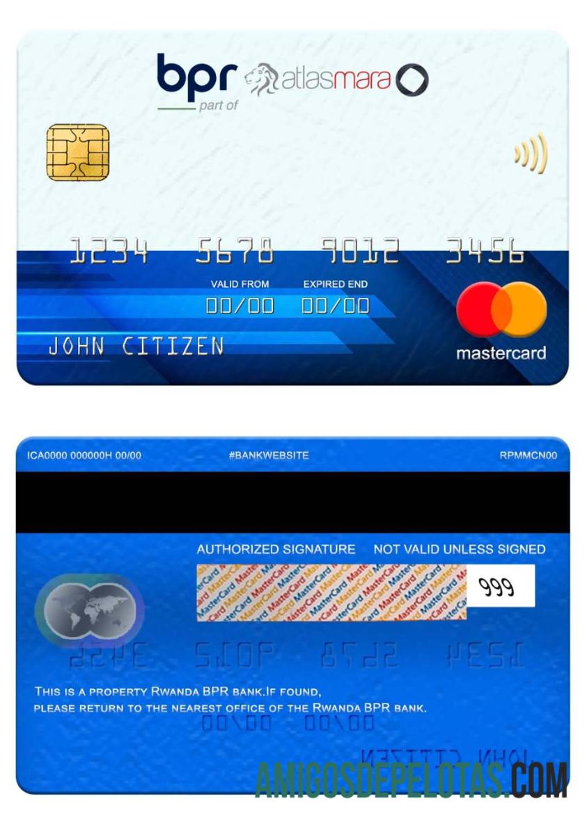 Rwanda BPR bank mastercard sampel
