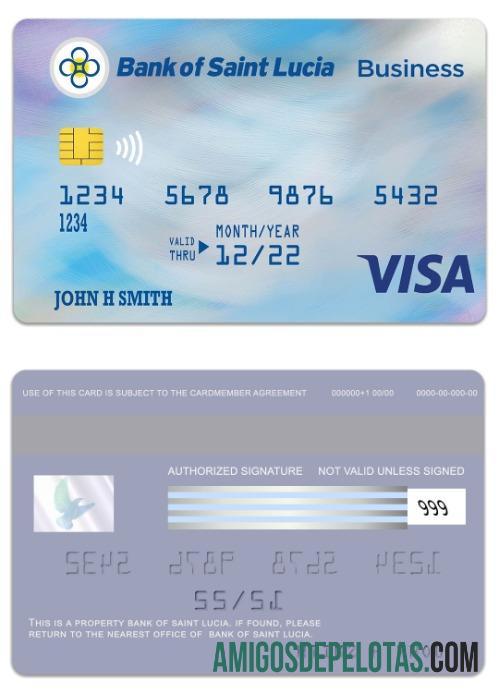 Saint Lucia bank of Saint Lucia visa bisnis kartu makering