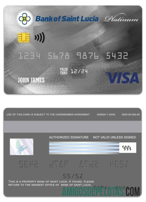 Saint Lucia bank of Saint Lucia visa platinum kartu makering