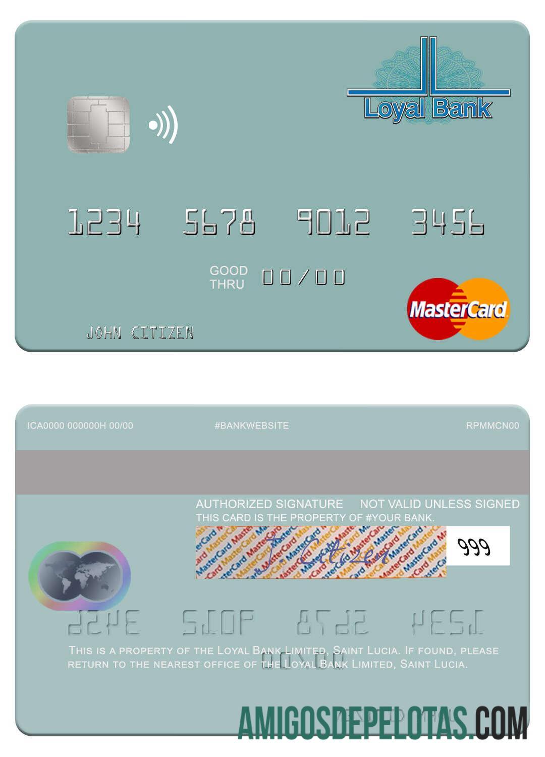 Saint Lucia Loyal bank Limited mastercard makering
