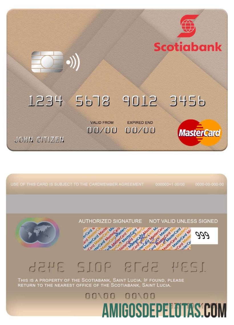 Saint Lucia Scotiabank mastercard desain