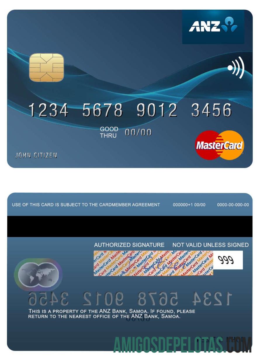 Samoa ANZ bank mastercard makering
