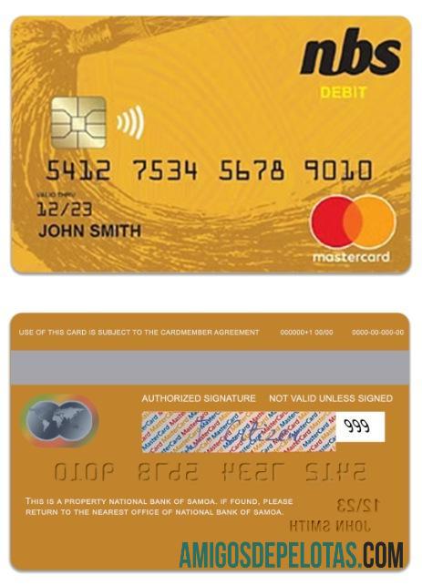 Samoa nasional bank of Samoa Debit mastercard pratinjau