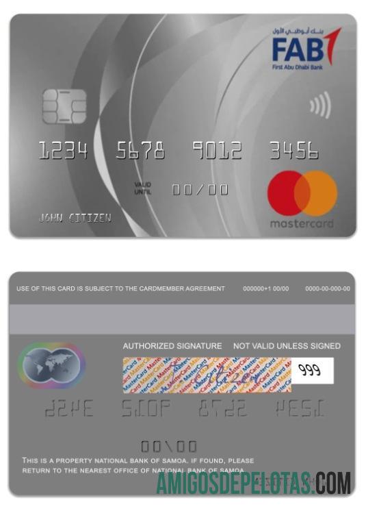 Arab Saudi Arabi Fisrt Abu Dabi bank platinum world Kredit mastercard makering