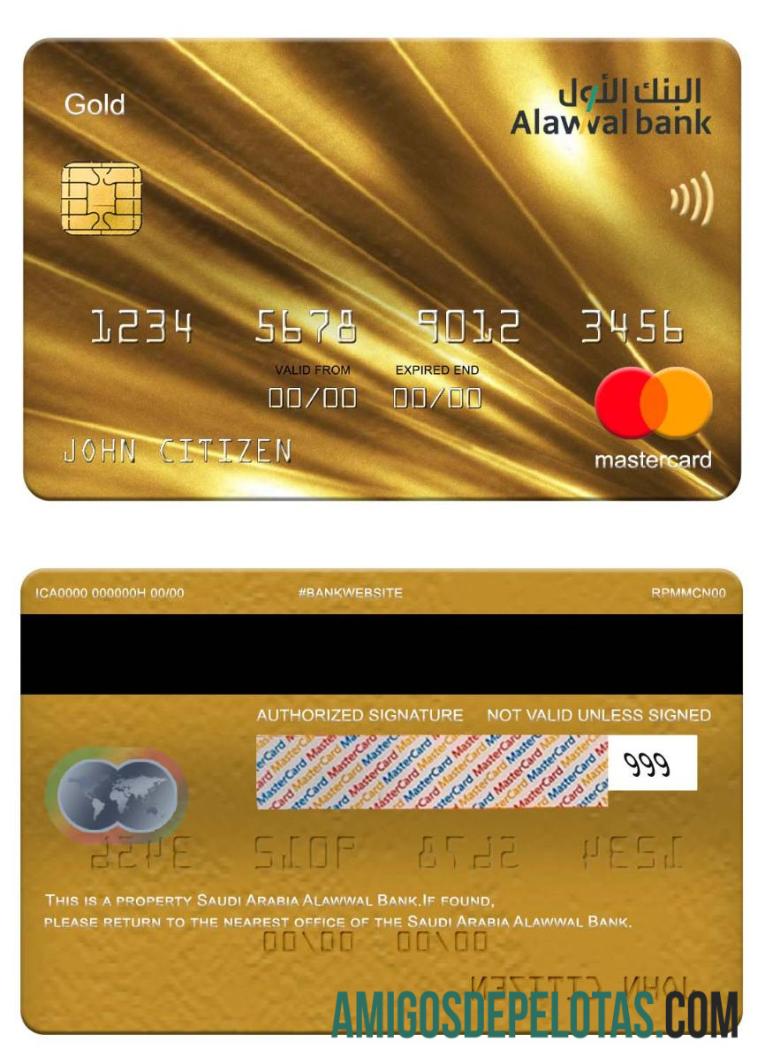 Arab Arab Saudi Alawwal bank mastercard gold desain