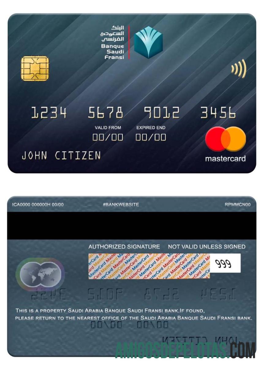 Arab Arab Saudi Banque Arab Saudi Fransi bank mastercard desain