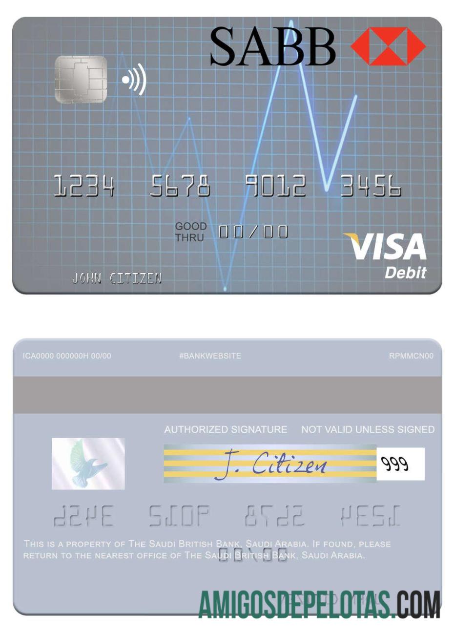 Arab Arab Saudi The Arab Saudi British bank visa Debit kartu makering