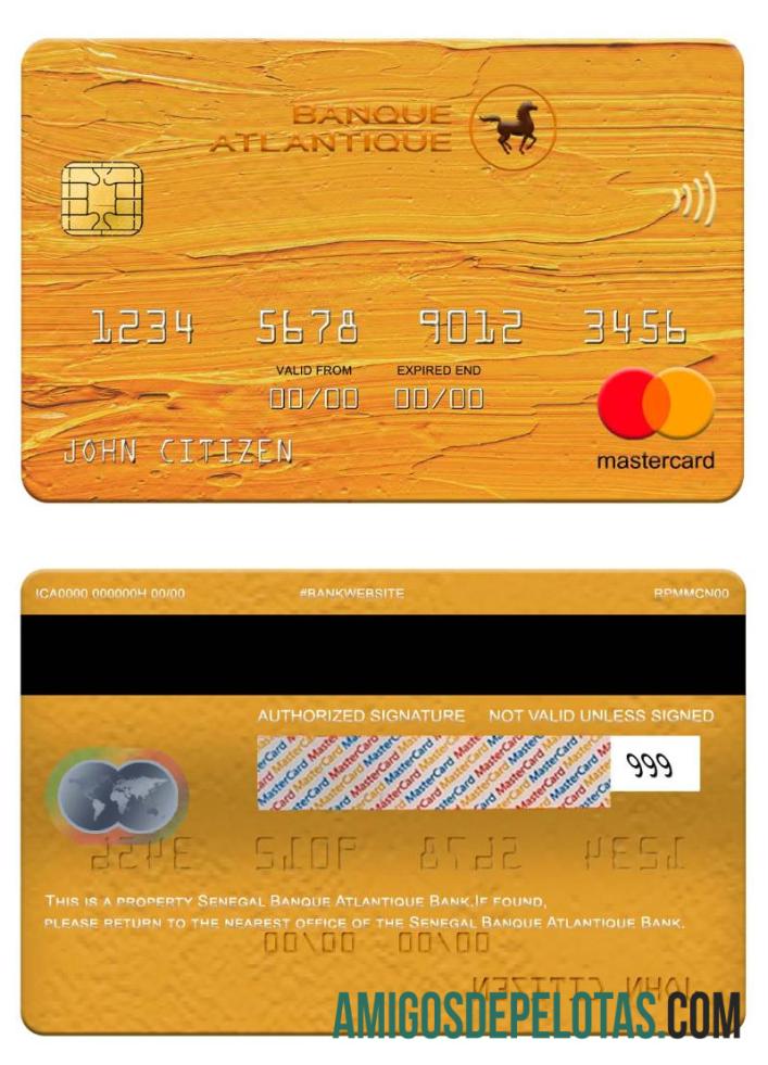 Senegal Banque Atlantique bank mastercard sampel