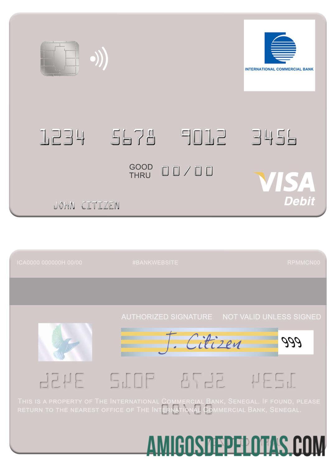 Senegal The International komersial bank visa Debit kartu pratinjau