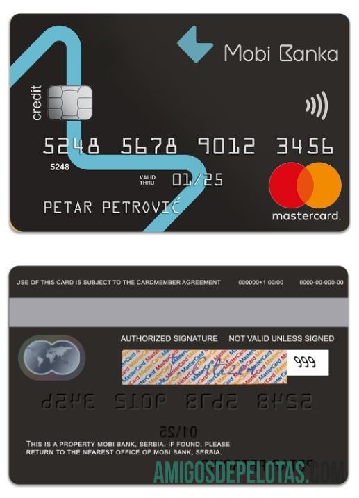 Serbia Mobi bank mastercard sampel