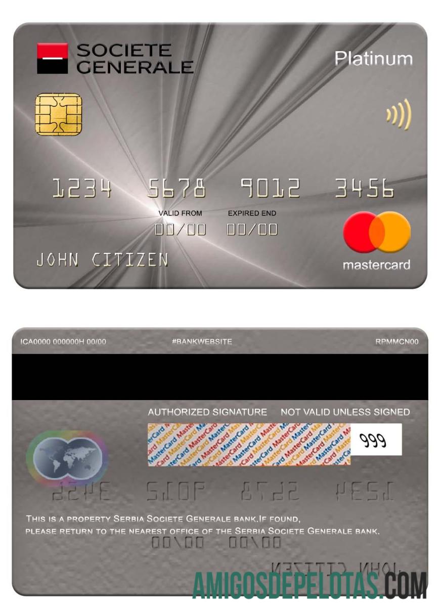 Serbia Societe Generale bank platinum mastercard makering