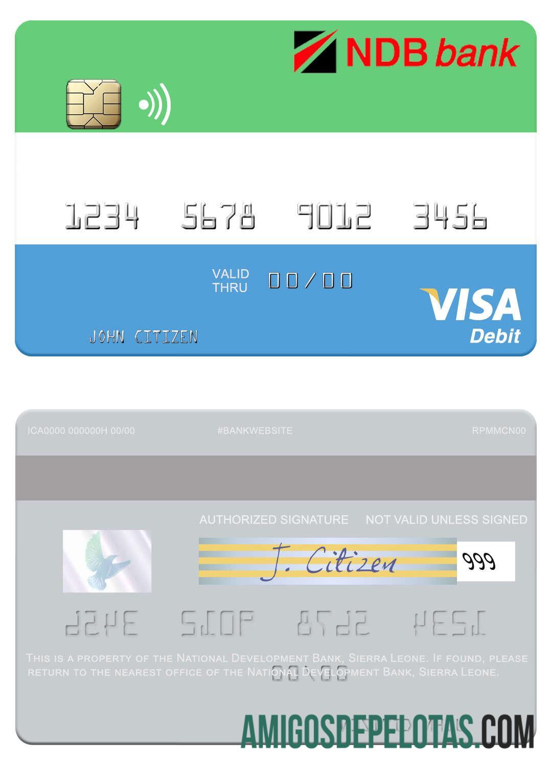 Sierra Leone nasional Development bank visa Debit kartu pratinjau